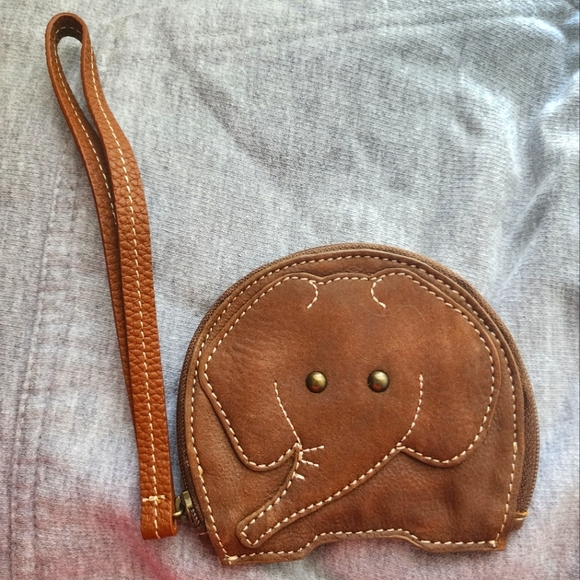 Coldwater Creek Handbags - Coldwater Creek Elephant leather change purse